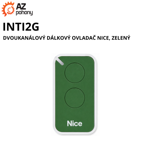 INTI2G - dvoukanálový dálkový ovladač NICE, zelený